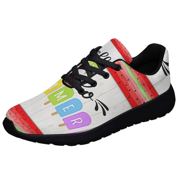Hello Summer Ice Cream Watermelon Shoes Sneakers for Women Men Black Size 3.5