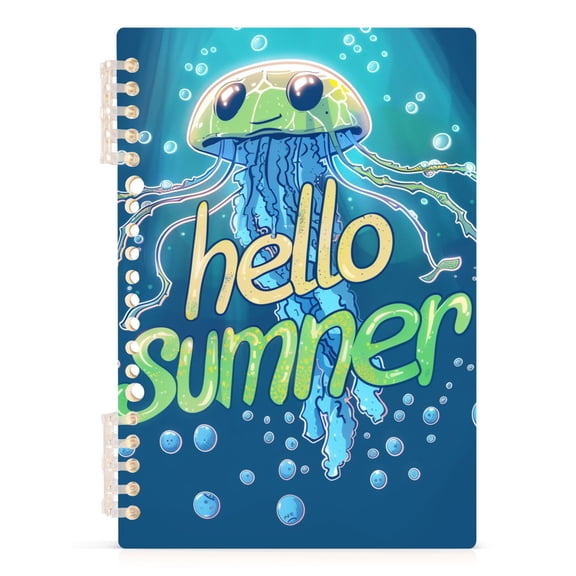 Hello Summer Jellyfish Notebooks 1-subject Journal 60 Sheets A5 College Ruled Paper Detachable Ring 8.3"x5.7"