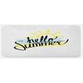 thumbnail image 1 of Hello Summer Kitchen Mat, Freehand Brush Strokes Background Calligraphy Summer Elements, Plush Decorative Kitchen Mat with Non Slip Backing, 47" X 19", Pale Yellow Almond Green, by Ambesonne, 1 of 1