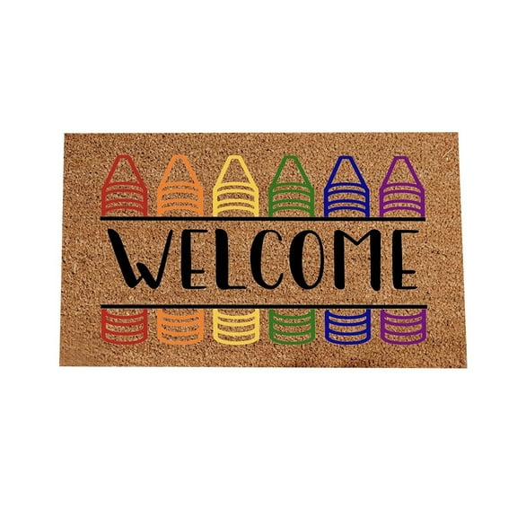 Hello Summer Kitchen Rugs, Non-Slip Absorbent Door Mat Seasonal Popsicle Decorative Kitchen Floor Mat(A)