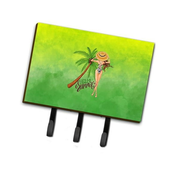 Hello Summer Lady in Swimsuit Leash or Key Holder