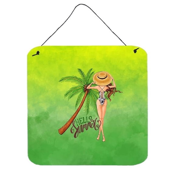Hello Summer Lady in Swimsuit Wall or Door Hanging Prints
