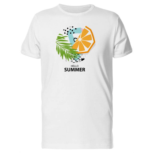 Hello Summer Orange Doodle Tee Men's -Image by Shutterstock