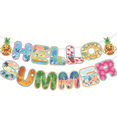 thumbnail image 1 of Hello Summer Party Banner, Colorful Tropical Pineapple Letter Garland, Beach Theme Decoration, 1 of 2