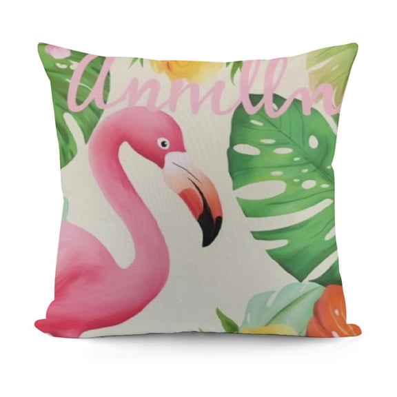 Hello Summer Pillow CoverFarmhouse Colorful Cute Pillowcase Ice Cream Flamingo Palm Tree Decorations Outdoor Patio Cushion Case for Sofa Couch Home Bed
