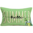 thumbnail image 1 of Hello Summer Pillow Covers 12x20 Inch Green Leaves Farmhouse Decorations Throw Waist Pillow Cases Plants Cotton Linen Rectangular Oblong Pillows Seasonal Quotes Cushion Cover, 1 of 5