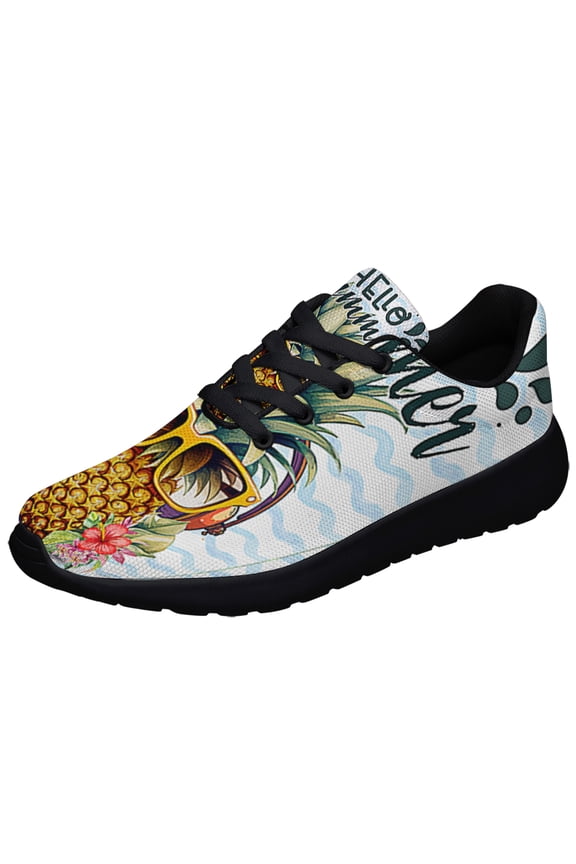 Hello Summer Pineapple Shoes Sneakers Black Size 8