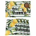 thumbnail image 1 of Hello Summer Placemats Set of 8 Lemon Green Botanical Watercolor Striped Place Mats Indoor Wipeable Table Mats Washable Cloth Dining Table Placemats for Kitchen Holiday Party Home Decor 13x19 Inch, 1 of 9