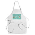 thumbnail image 1 of Hello Summer, Pool Scene (Cotton Canvas Apron, Kitchen Cooking, Baking, Grilling, Unisex with Pockets), 1 of 5
