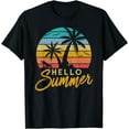 thumbnail image 1 of Hello Summer Retro Beach Vacation T-Shirt, 1 of 4