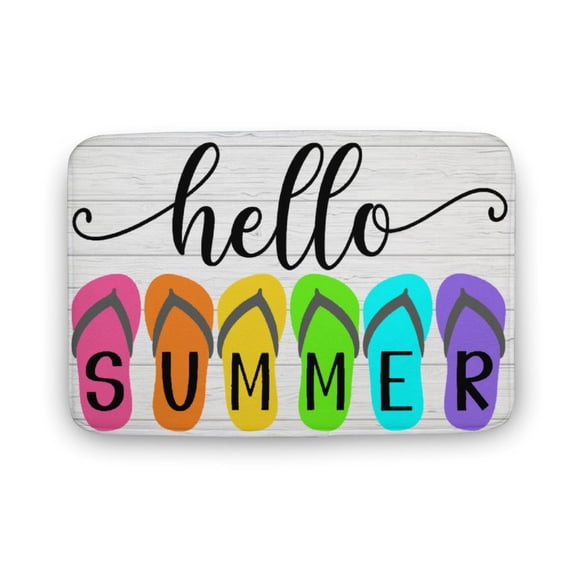 Hello Summer Sandals Bath Rugs 24"X16" Doormat Carpet For Bathroom Home Tub Living Room