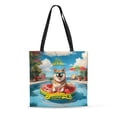 thumbnail image 1 of Hello Summer Shiba Inu Pool Day on Watermelon Float All Over Print 3D Canvas Tote Bag Shibas Dog Lovers Gifts Idea Reusable Handbag - 13008, 1 of 5