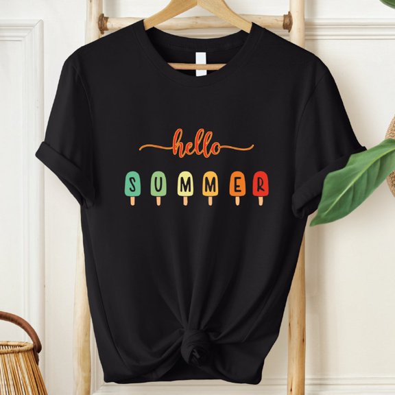 Hello Summer Shirt, Colorful T-Shirt, Family Vacation Apparel, Traveler, Trendy Beach Vacation Shirts, Sfs508 Tshirt All Size S-5XL