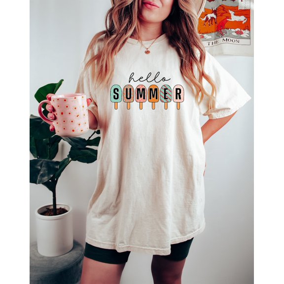 Hello Summer Shirt, Ice Cream Shirt, Summer Shirt, BFF, Cute Beach Shirt, Ice Cream Lover Shirt, Trendy Vacation Shirt All Size S-5Xl