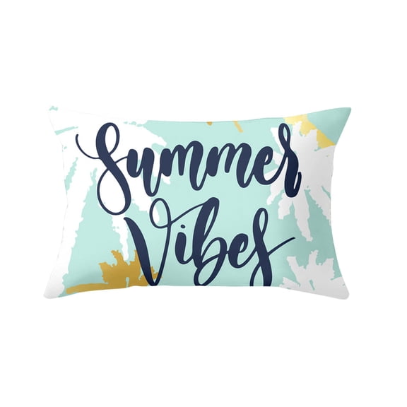 Hello Summer Sign Watermelon Pineapple Short Car Waist Pillow Sofa Window Cushion Throw Pillow