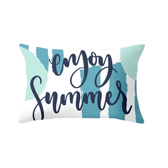 Hello Summer Sign Watermelon Pineapple Short Car Waist Pillow Sofa Window Cushion Throw Pillow
