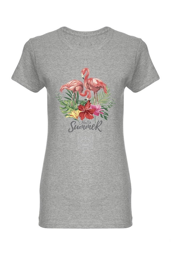 Hello Summer Slogan Design Shaped T-Shirt Women -Image by Shutterstock, Female Medium