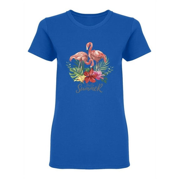 Hello Summer Slogan Design Shaped T-Shirt Women -Image by Shutterstock, Female x-Large
