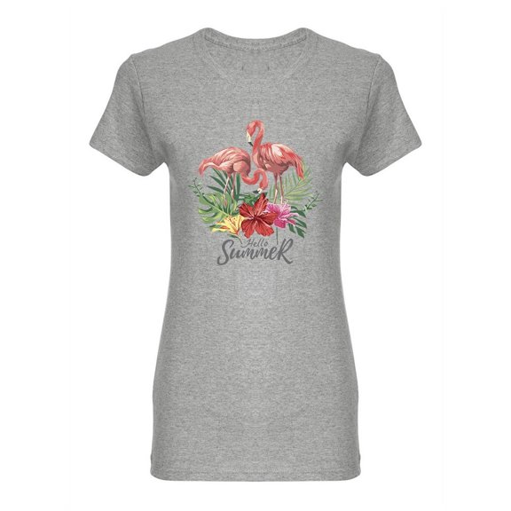 Hello Summer Slogan Design Shaped Tee Women's -Image by Shutterstock