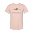 thumbnail image 1 of "Hello Summer, Summer T, Unisex, Soft Bella Canvas, Sublimation, Summer Apparel, Gift For Her, Seasons, Summer Shirt, I Love Summer, Summer, Peach, SMALL", 1 of 1