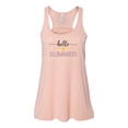 thumbnail image 1 of "Hello Summer, Summer Tank, Racerback, Soft Bella Canvas, Sublimation, Muscle Tank, Womens Tank Top, Summer Shirt, I Love Summer, Gym Tee, Peach, SMALL", 1 of 1