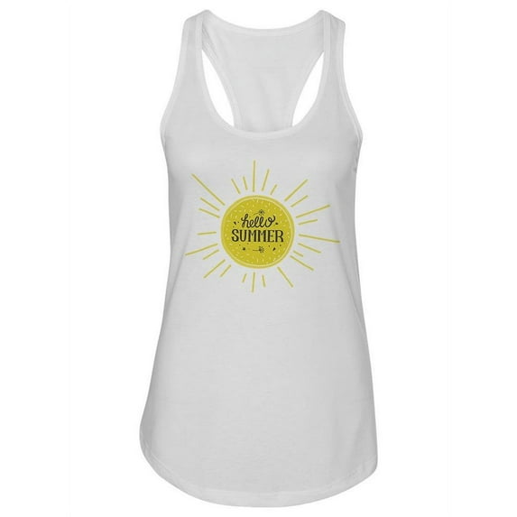 Hello Summer Sun Design. Tank Women -Image by Shutterstock, Female XX-Large