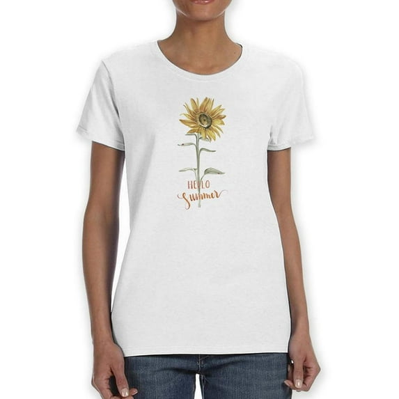 Hello Summer Sunflower T-Shirt Women -Jennifer Paxton Parker Designs, Female Medium