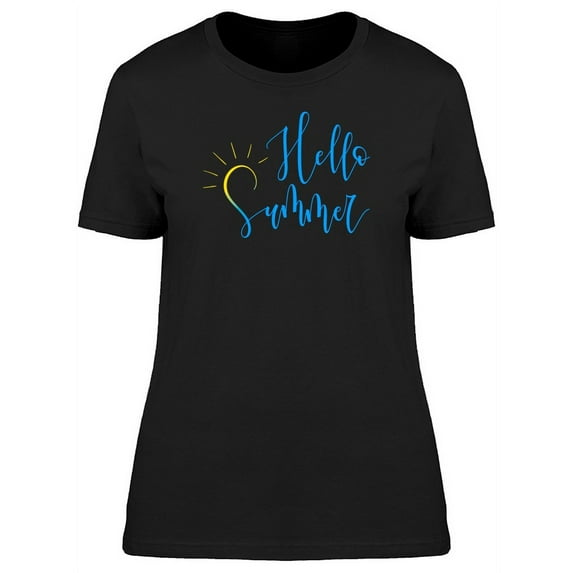 Hello Summer Swirl Doodle Sun T-Shirt Women -Image by Shutterstock, Female 3X-Large