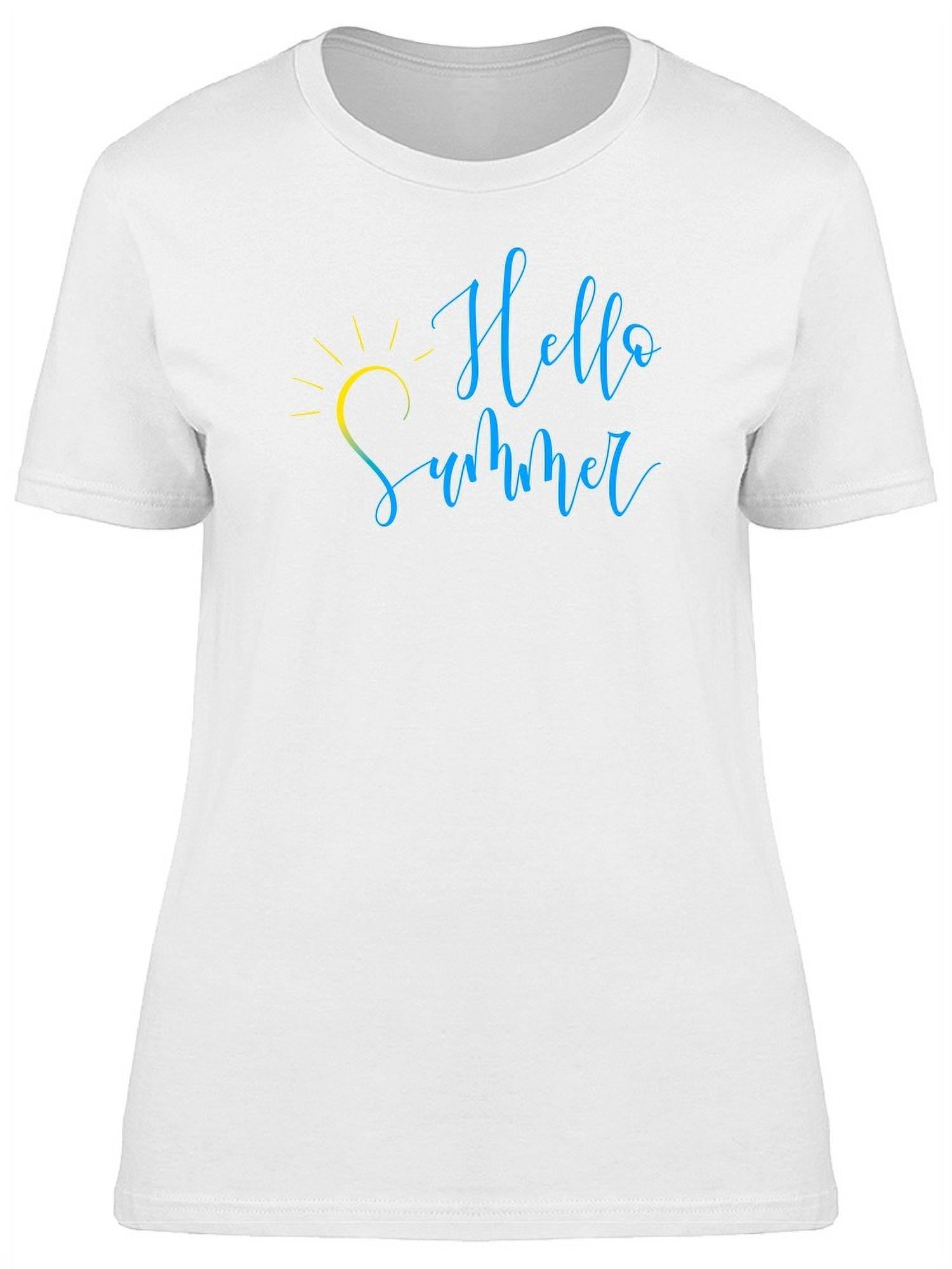 Hello Swirl Hello Summer Swirl Doodle Sun T-Shirt Women -Image by Shutterstock ...