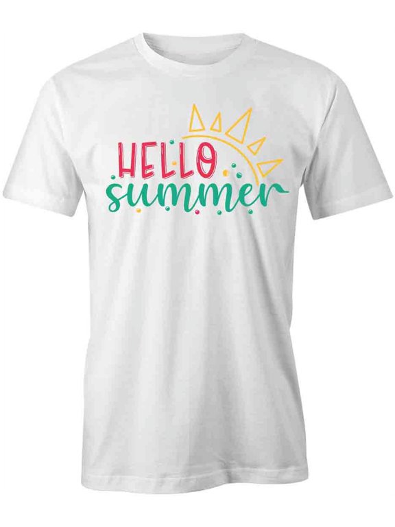 Hello Summer T-Shirt | Cool Summertime White Tee Gift