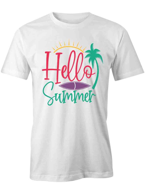 Hello Summer T-Shirt | Cool Summertime White Tee Gift