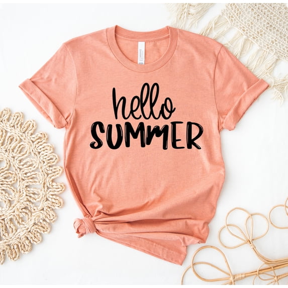 Hello Summer T-shirt Shirt Beach Top Teacher Tee Women’s Gift Vacation Shirts Traveler Holiday Lover Cool Vibes