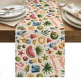 thumbnail image 1 of Hello Summer Table Runner - 108 Inch Long, Kitchen Dining Table Runner Dresser Scarves, Tropical Flamingo Coconut Tree Leaf Starfish Farmhouse Decor for Coffee Tables Wedding Party Banquet, 1 of 8