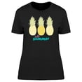 thumbnail image 1 of Hello Summer Three Pineapples T-Shirt Women -Image by Shutterstock, Female Medium, 1 of 2
