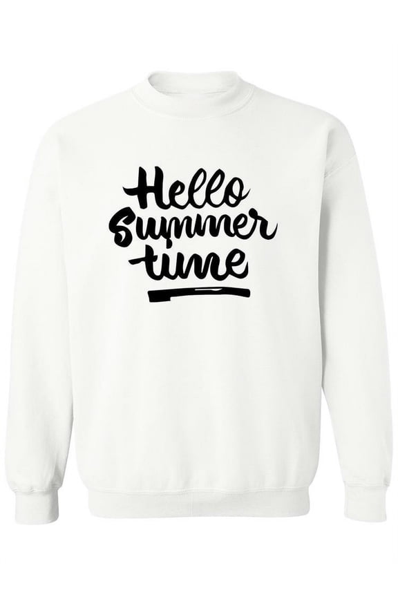 Hello! Summer Time Sweatshirt Women -Image by Shutterstock, Female Medium