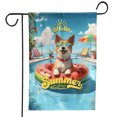 thumbnail image 1 of Hello Summer Toy Fox Terrier Pool Day on Watermelon Float Garden Flag 12x18in Double Sided Dog Lover Outdoor Decor - 13008, 1 of 5