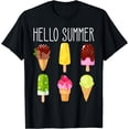 thumbnail image 1 of Hello Summer Vacation Ice Cream Popsicle Ice LollyGift T-Shirt, 1 of 4