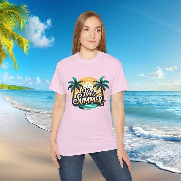 Hello Summer Vacation Spread The Sunshine Unisex Ultra Cotton Tee