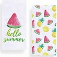 thumbnail image 1 of Hello Summer Watermelon Kitchen Towels Dish Towels, 16x28 Inch Summer Lemon Pineapple Decoration Hand Towels Set of 2, 1 of 6