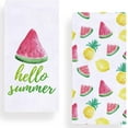 thumbnail image 1 of Hello Summer Watermelon Kitchen Towels Dish Towels, 16x28 Inch Summer Lemon Pineapple Decoration Hand Towels Set of 2, 1 of 6