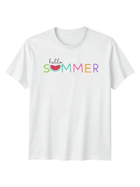 Hello Summer Watermelon Vacation Classic Everyday Design T-shirt
