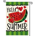 thumbnail image 1 of Hello Summer Watermelon Welcome Garden Flag 28x40"Inch Double Sided, Cute Fruit Farmhouse Burlap Small Yard Flag Summer Seasonal Holiday Outdoor Outside Decoration, 1 of 4