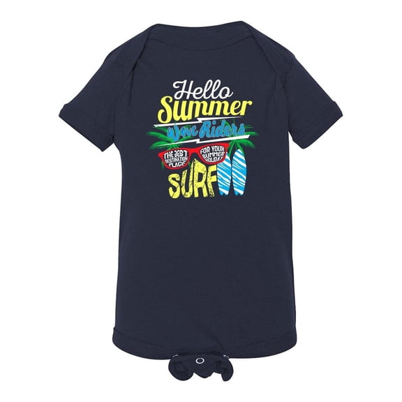 Hello Summer, Wave Riders Bodysuit Infant -Image by Shutterstock, 6 Months