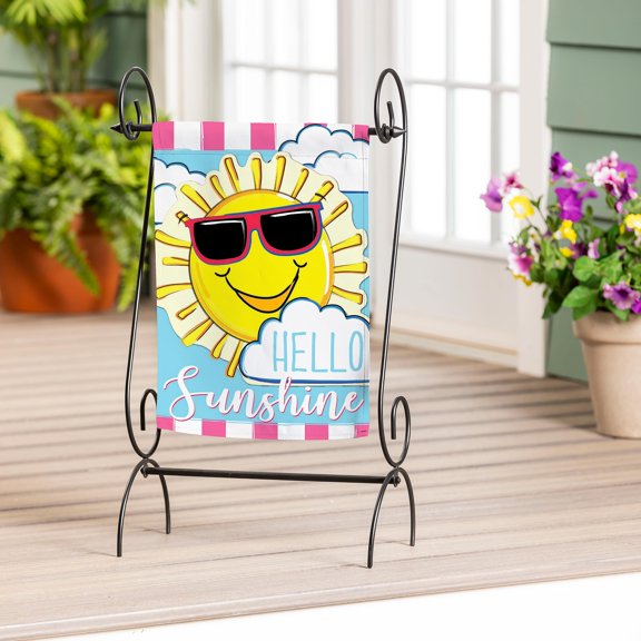 Hello Sunshine Applique Garden Flag