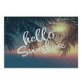 thumbnail image 1 of Hello Sunshine Cutting Board, Dreamy Tropical Beach with Abstract Sunset and Palm Trees Summertime Romance, Decorative Tempered Glass Cutting and Serving Board, Small Size, Multicolor, by Ambesonne, 1 of 5