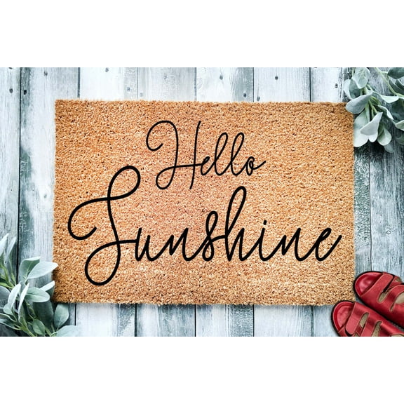 Hello Sunshine Door Mat | Cute Doormat Decor | Happy Doormat | Welcome Mat | Housewarming Gift Door Mat | Closing Gift | Realtor Gift