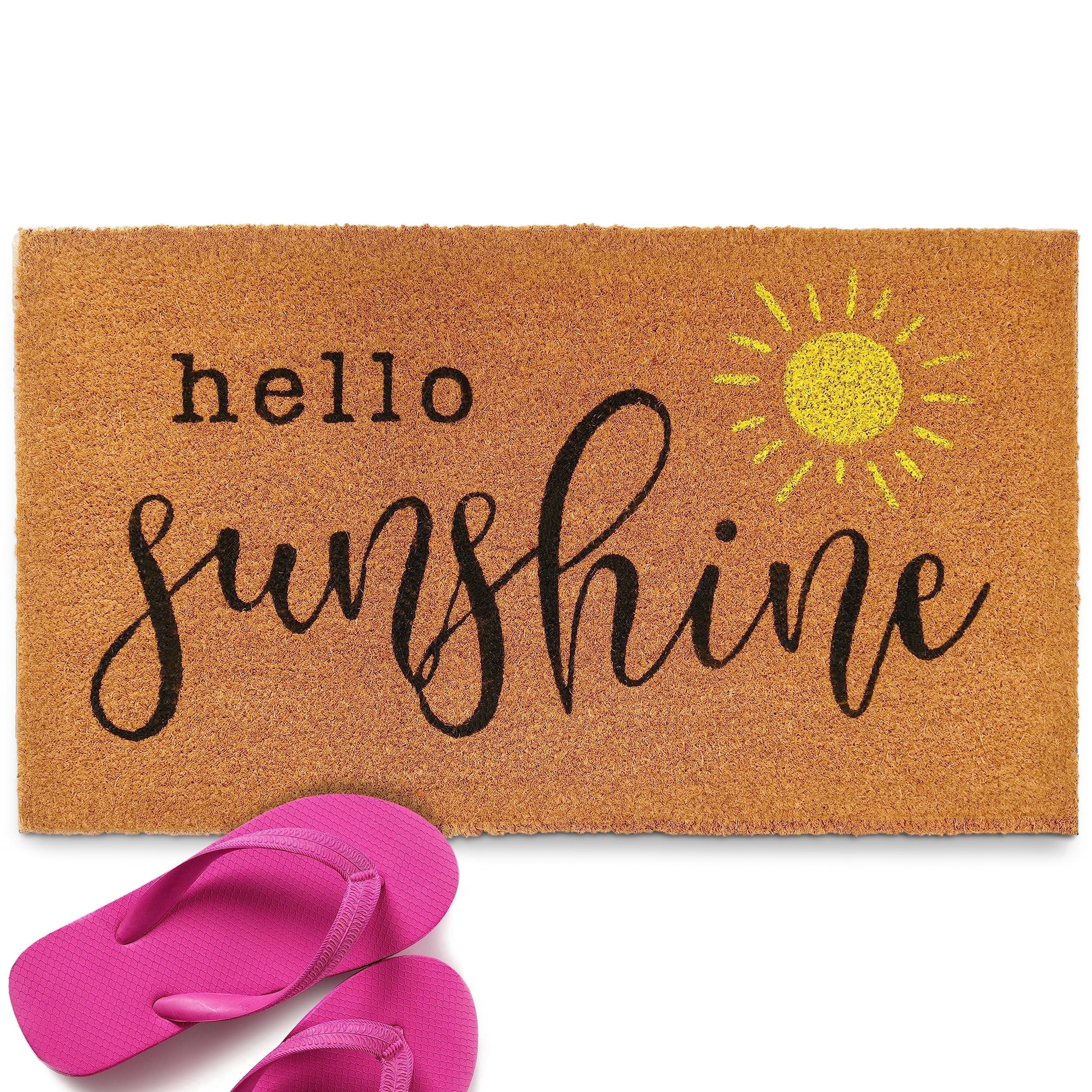 MAINEVENT Hello Sunshine Doormat 30x17 Inch, Summer Outdoor Welcome Mat for Outside
