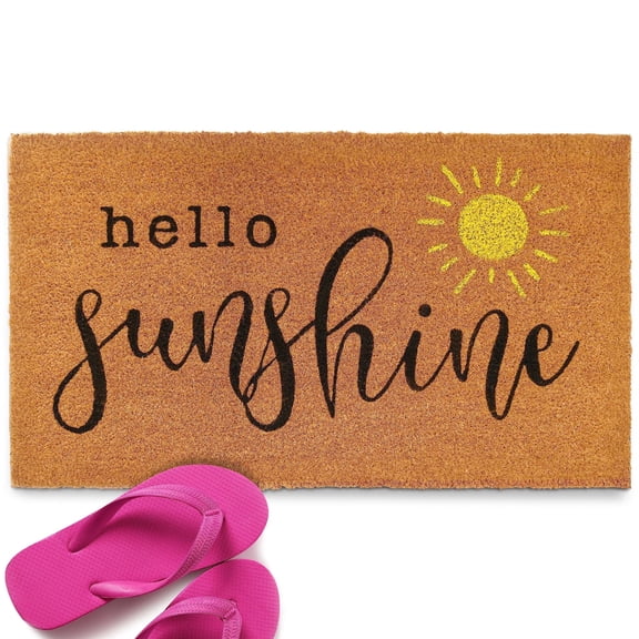 MAINEVENT Hello Sunshine Doormat 30x17 Inch, Summer Outdoor Welcome Mat for Outside