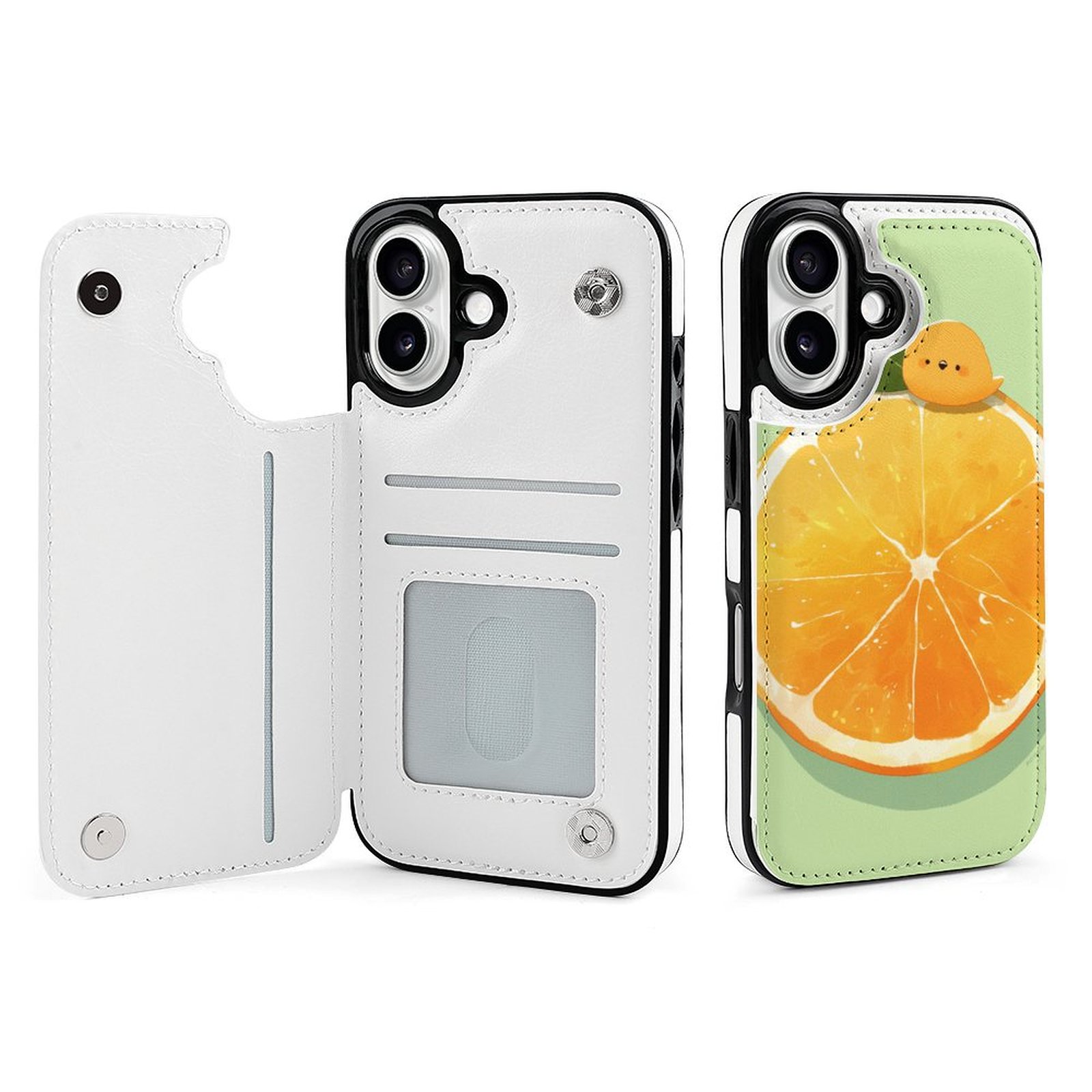 Hello Sunshine! - Orange Bird (green Background) Leather Wallet Case ...