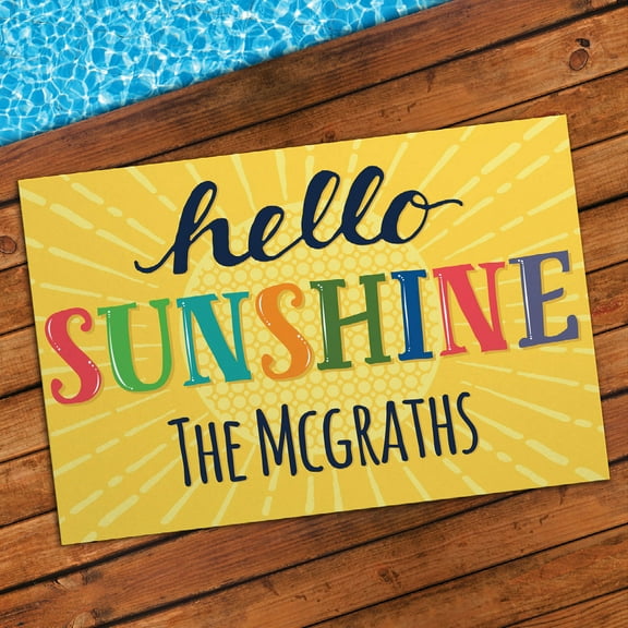Hello Sunshine Personalized Indoor/Outdoor Welcome Doormat